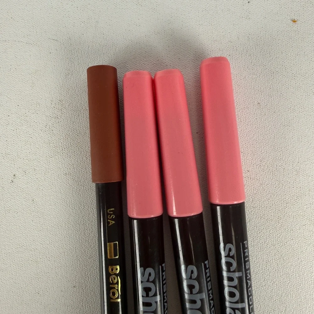 Prismacolor Scholar Markers Lot of 4 Pink and Brown Bullet Tip Art Pens